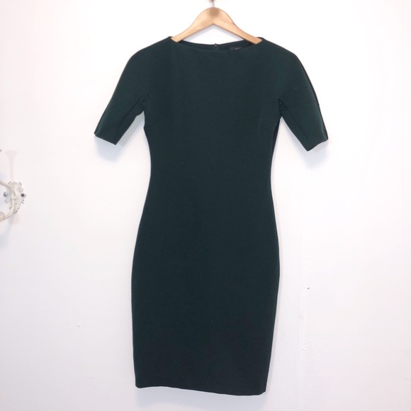 Zara Dresses & Skirts - Zara hunter green fitted midi dress small